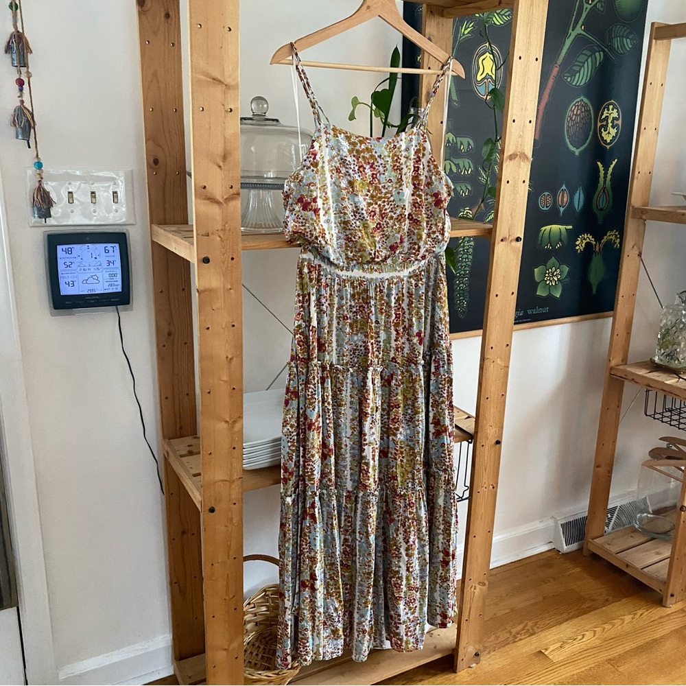 Free People Valerie Multicolor Floral Boho Maxi Dress Small - Picture 4 of 16
